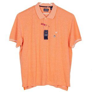 NWT Chaps Natural Stretch Polo Shirt Size 2XB Big Tall 2XL Orange Embroidered